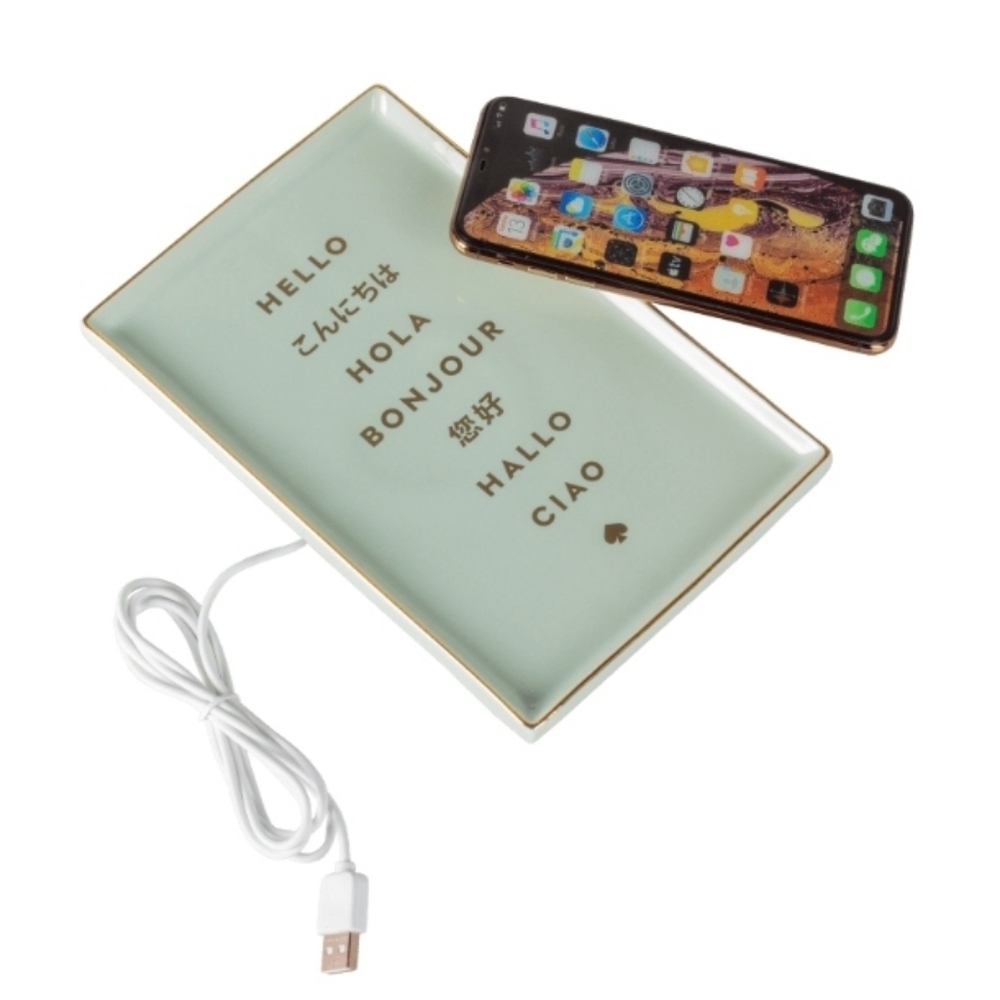 KATE SPADE "HELLO" THEMED AQUA CHARGING TRAY